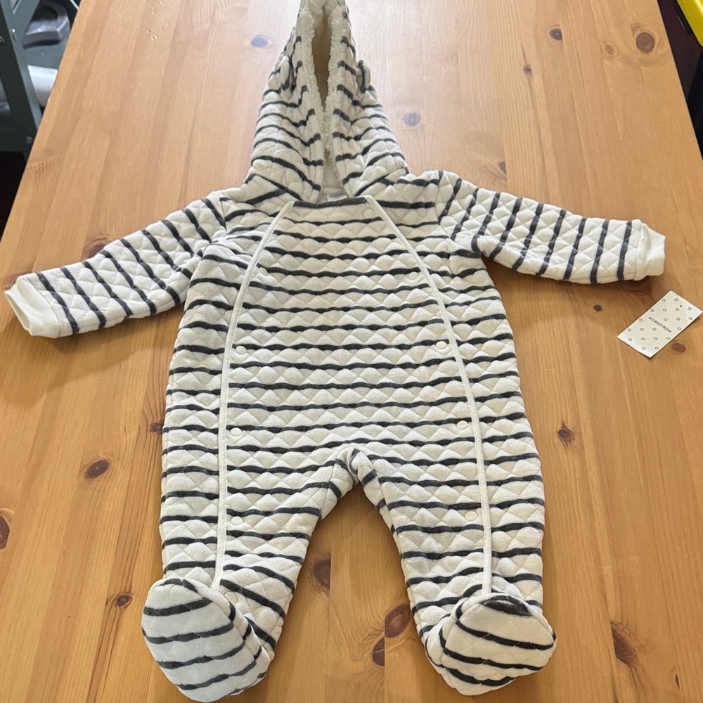Nordstrom Striped Black and White Kids Footie